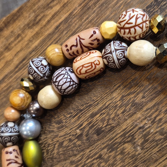 Vintage Beaded Necklaces, Paper, Clay, Wood, Etc. Set of 2 - Picture 7 of 9